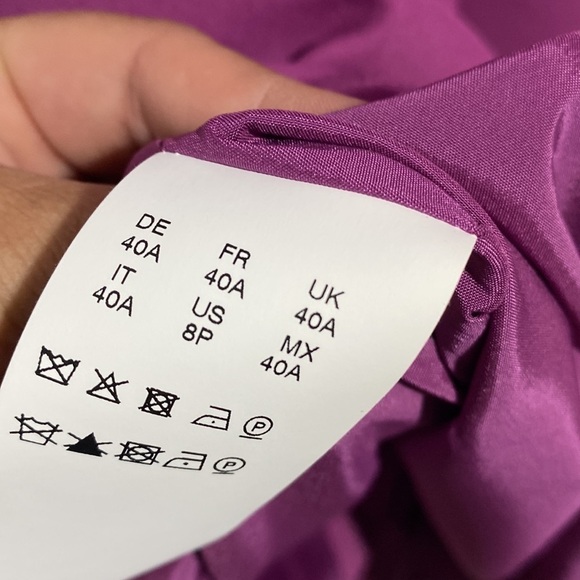 Boss Hugo Dress purple size 8 petite cap sleeve Danouk lined - Picture 5 of 12